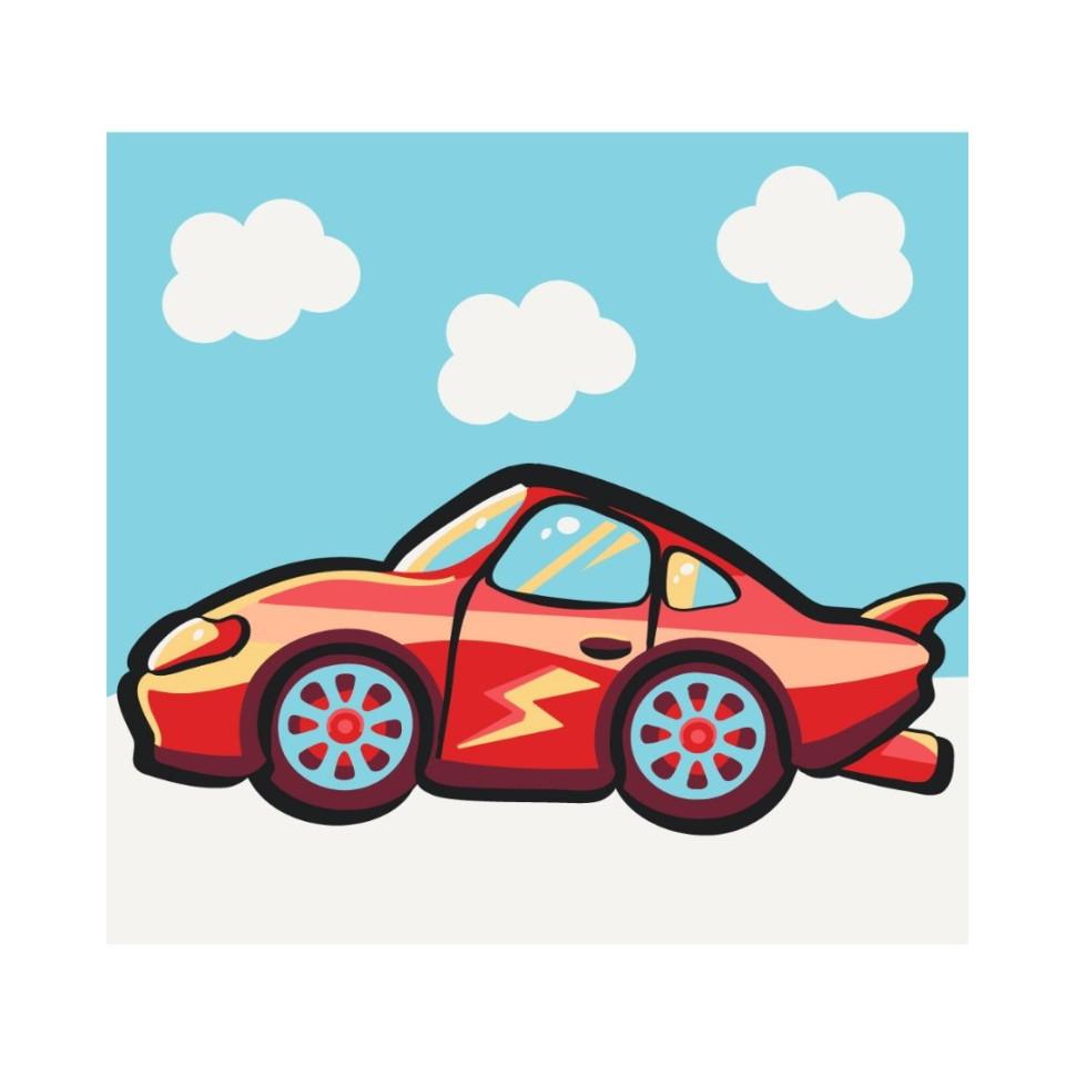 Роспись на холсте Brushme Машинка молния 20х20 см (MBS007) Роспись на холсте Brushme Машинка молния 20х20 см (MBS007)