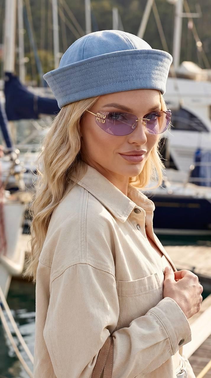 Женская " Морячка " из джинса , цвет голубой