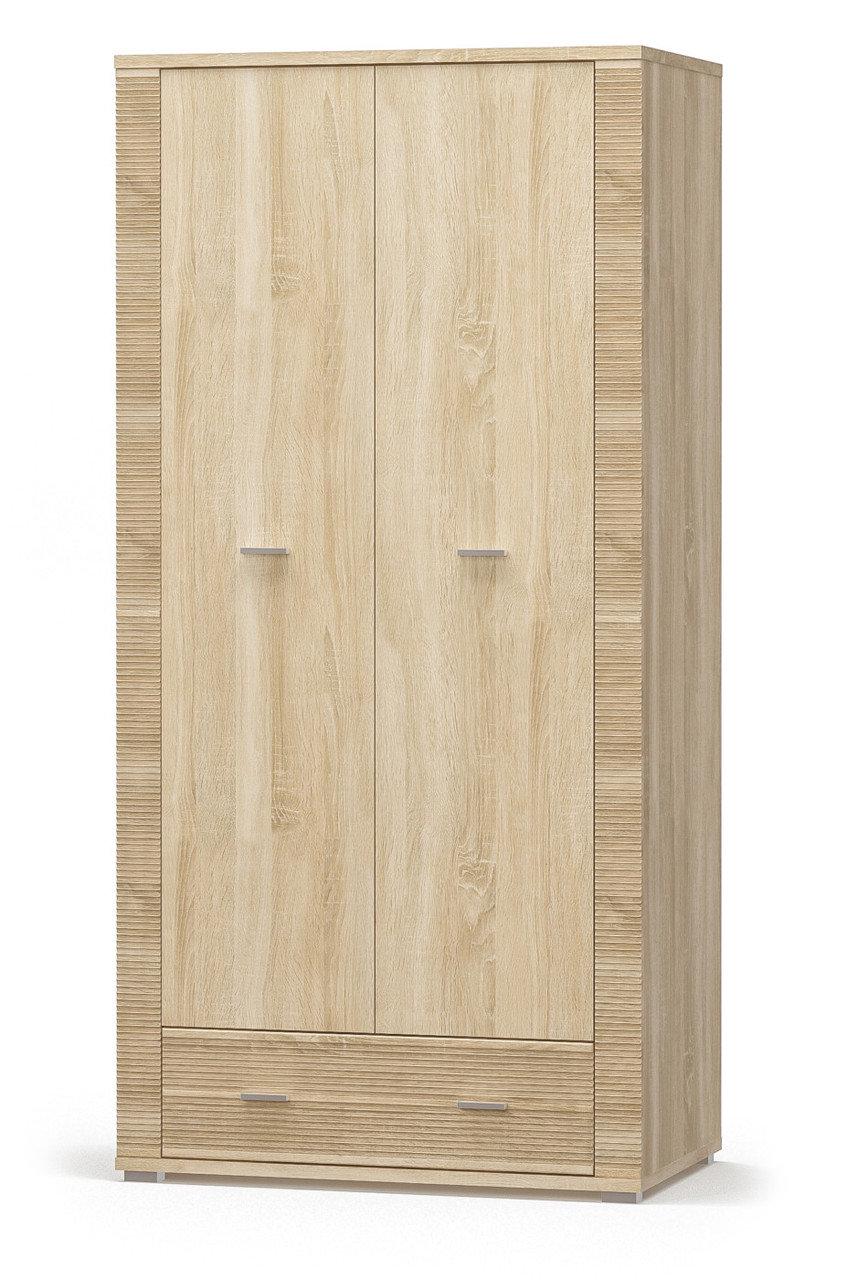 Шкаф распашной Гресс 2Д1Ш/928x1920x553 из ДСП цвет Дуб самоа Мебель Сервис Шкаф распашной Гресс 2Д1Ш/928x1920x553 из ДСП цвет Дуб самоа Мебель Сервис