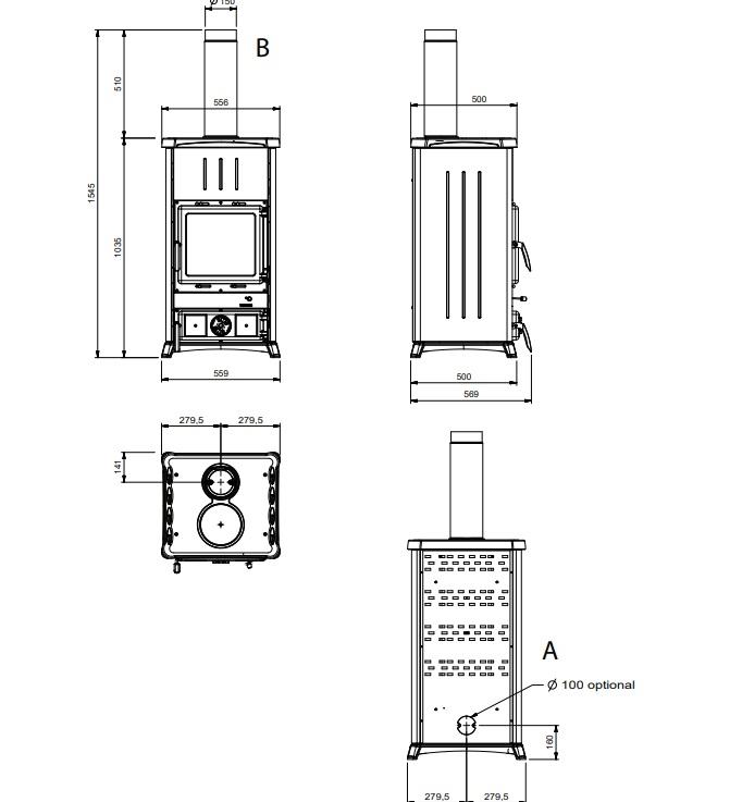 Печь-камин чугунная La Nordica Concita 2.0-Steal Panna (7112716) - фото 2