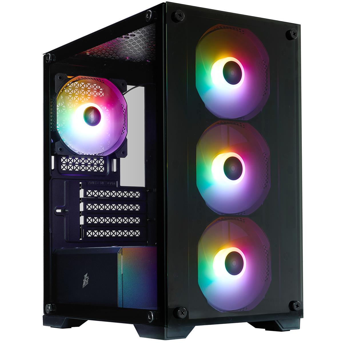 Корпус для ПК 1stPlayer X2-M-BK-4F7 PSU Black