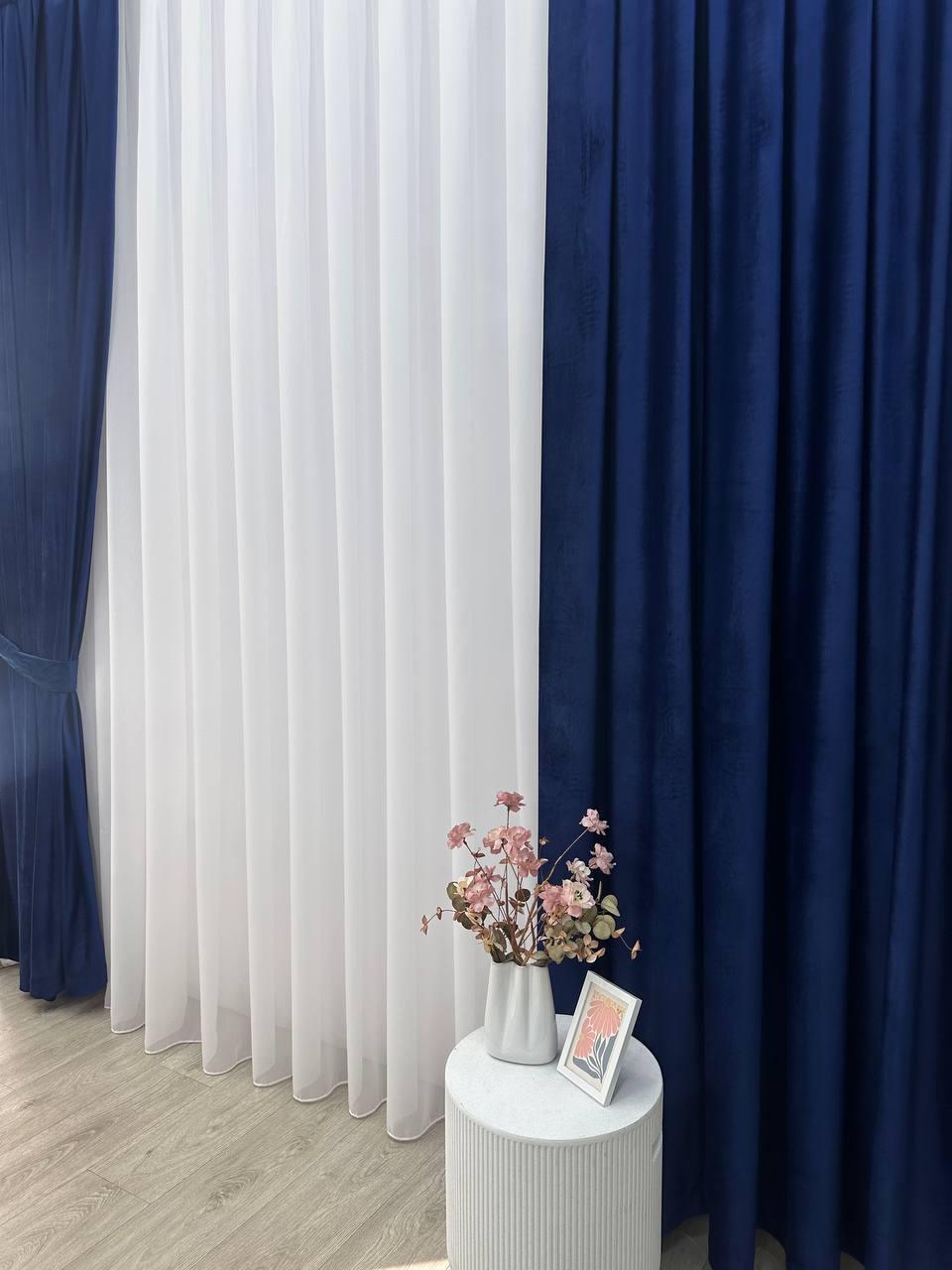 Штора велюрова на тасьмі 6 см 300х280 см Темно-синій (6319-N110-Т43) - фото 7 Штора велюрова на тасьмі 6 см 300х280 см Темно-синій (6319-N110-Т43) - фото 7