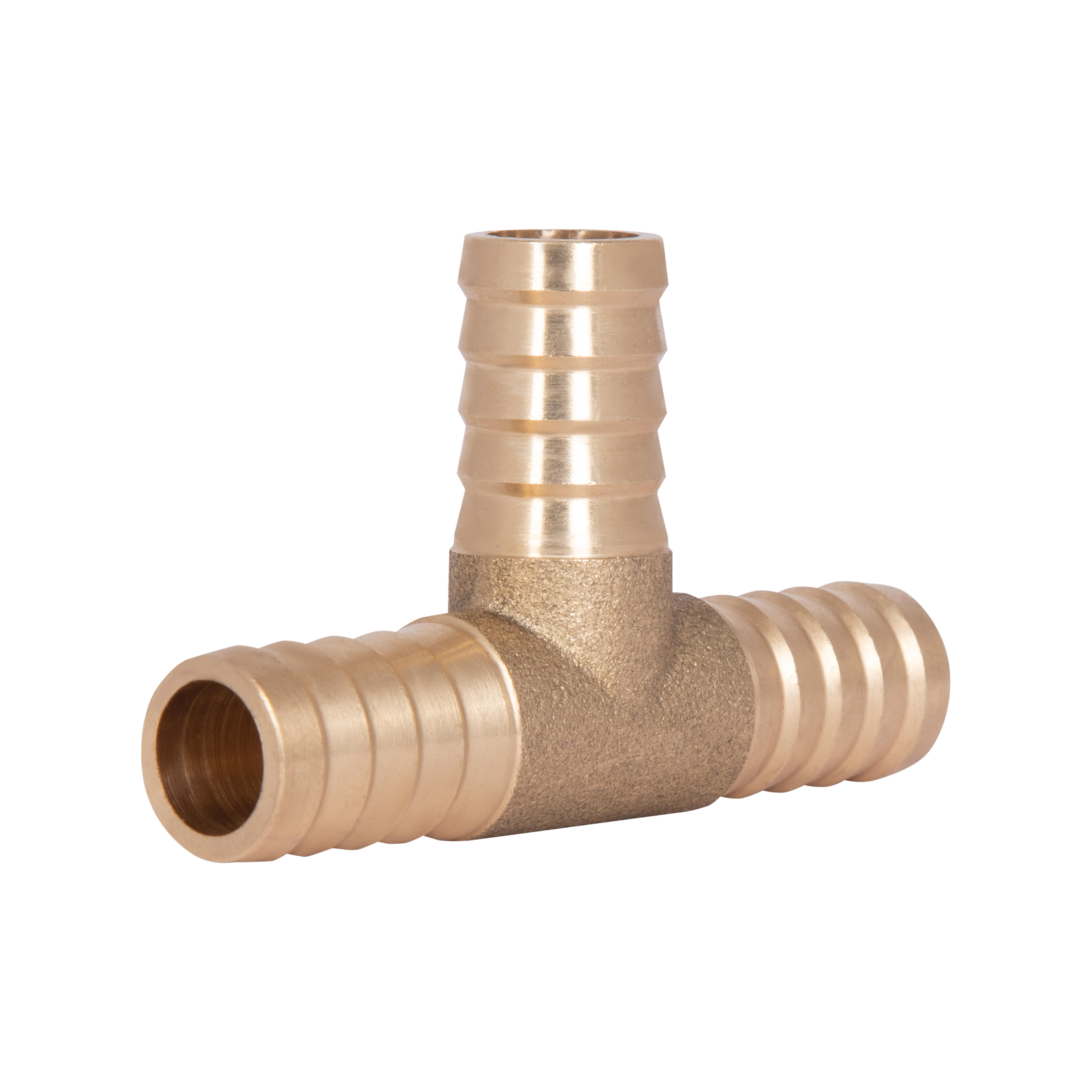 Тройник латунный Thermo Alliance Standart Елка под шланг d14 Желтый (SD41714)