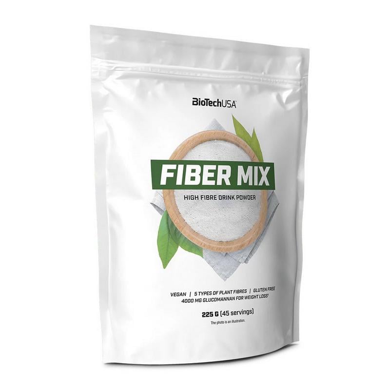 Клетчатка BioTech Fiber Mix 5 видов волокон с глюкомананом и псилиумом 225 г