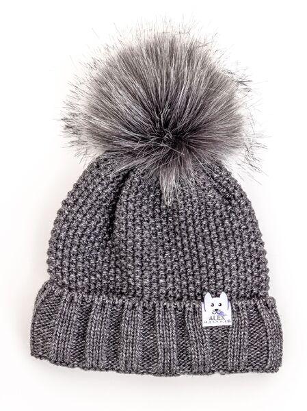 Шапка дитяча для хлопчиків Дог D852 фліс 46-50 см Асфальтовий