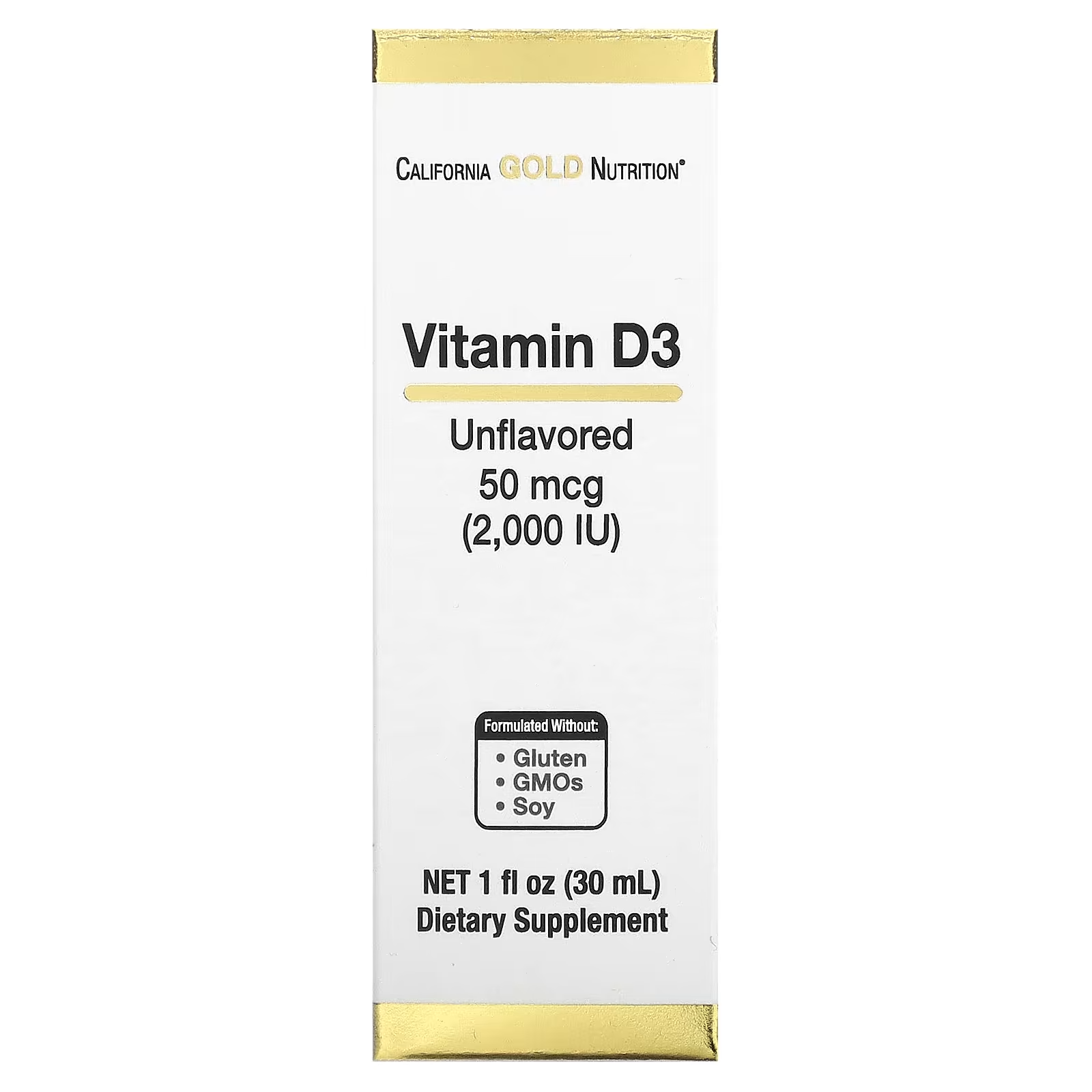 Витамин D3 California Gold Nutrition 2000 МЕ 30 мл  (CGN-02115)