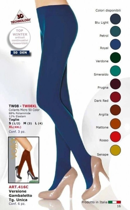 Колготки капронові VOILA 50 Den р. 3 Синій електрик (TW08синий) - фото 2 Колготки капронові VOILA 50 Den р. 3 Синій електрик (TW08синий) - фото 2