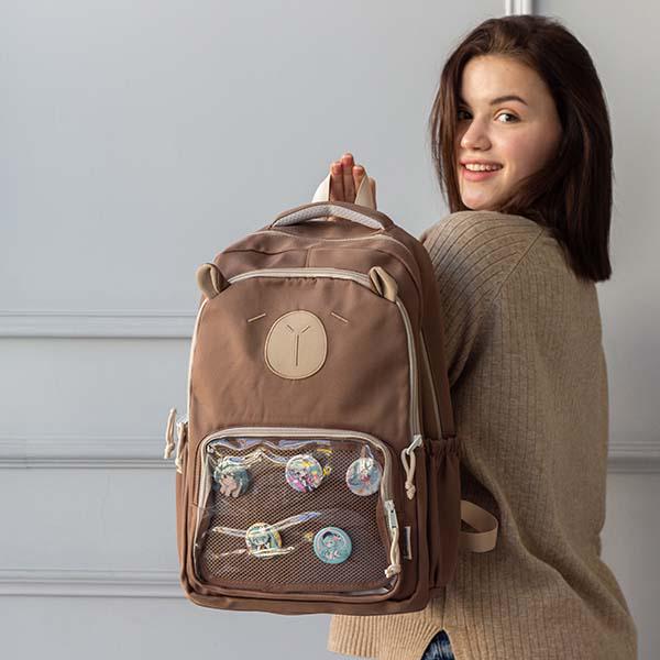 Рюкзак молодіжний Capybara 45х31х13 см Темно-коричневий (ЦБ-00032198) - фото 2 Рюкзак молодіжний Capybara 45х31х13 см Темно-коричневий (ЦБ-00032198) - фото 2