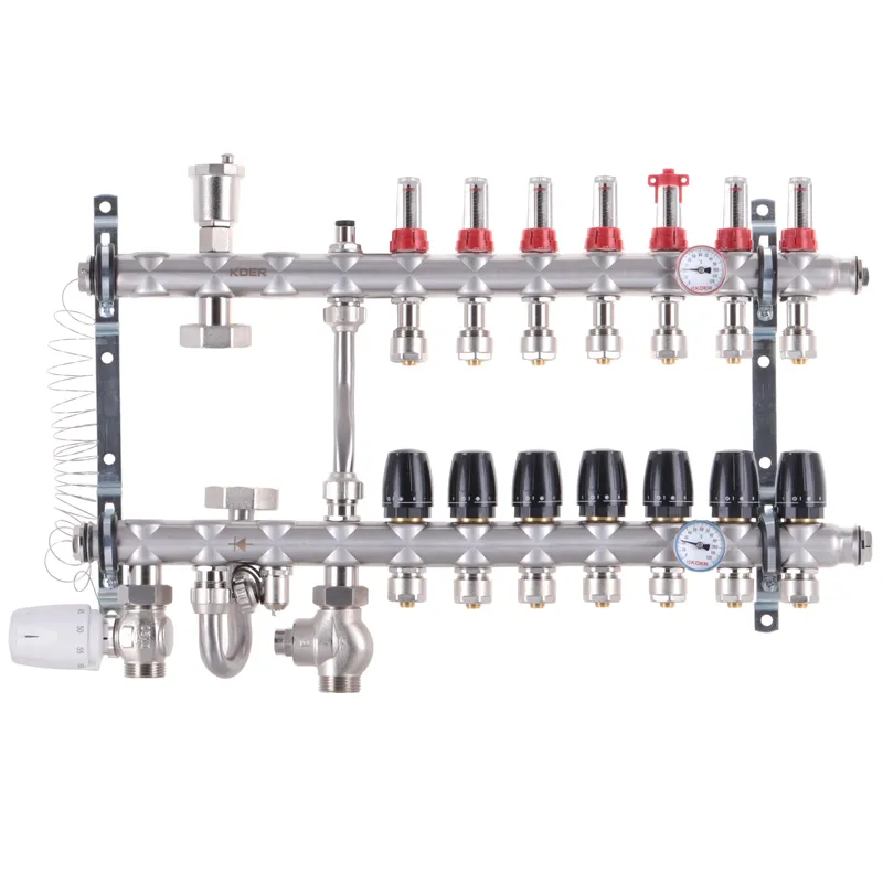 Коллектор со встроенной смешивательным узлом KOER KR.S1012-7 1"х7 SUS304 и евроконус 3/4-16 (KR2940)