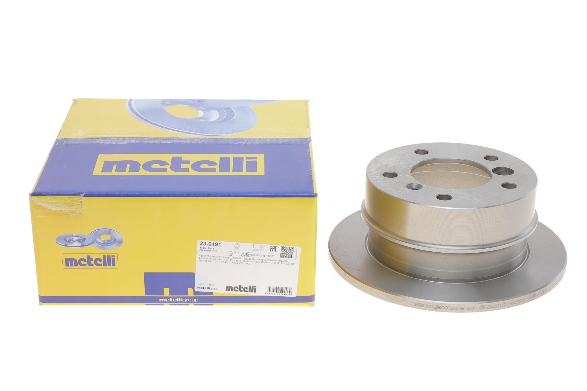 Диск тормозной задний METELLI для Mercedes Sprinter 208-416CDI 96-06/VW LT 96-06 2.8T полный 258x12 мм (23-0491)