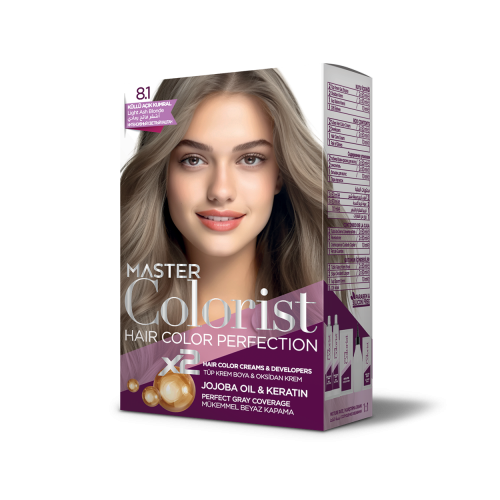 Краска для волос Master Colorist 8.1 2x50 мл/2x50 мл/10 мл Пепельный светло-русый (302340) - фото 1