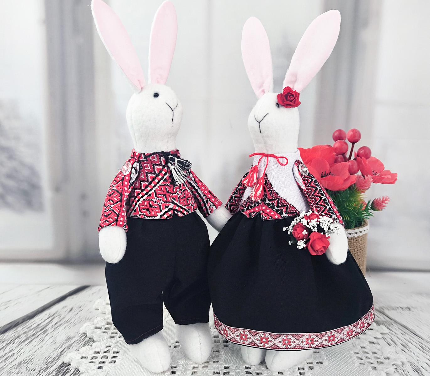 Лялька інтер'єрна Кролики у вишиванках (2630957473)