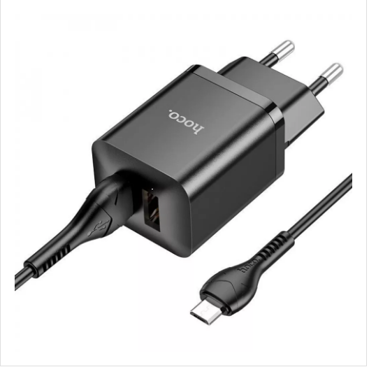 Зарядное устройство с кабелем USB to MicroUSB Hoco N25 Maker 35W 2 USB Черный (559751)