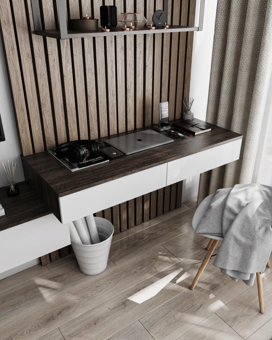 Комп'ютерний стіл 1200х500х160 мм Венге Аруша/Білий (FT-222)