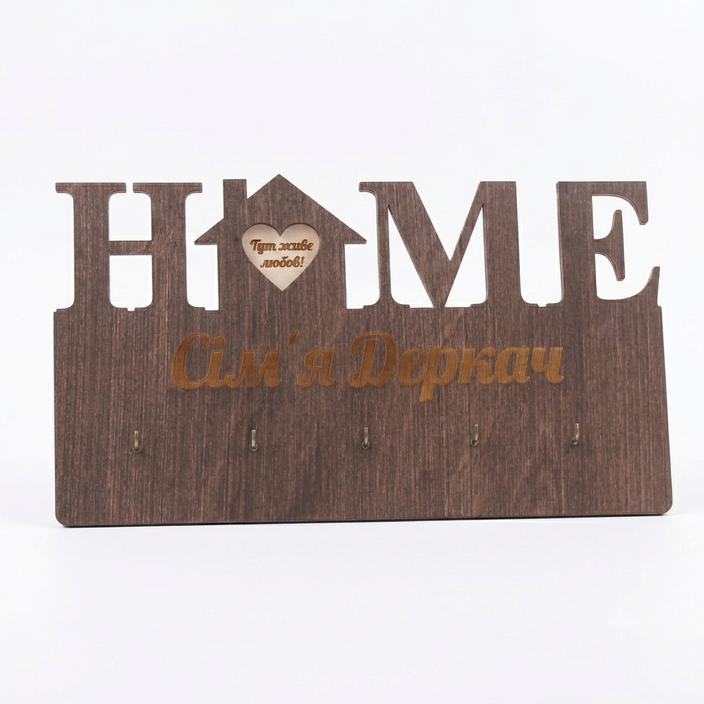 Ключница настенная деревянная HOME Именная 31х18 см (SP16293)