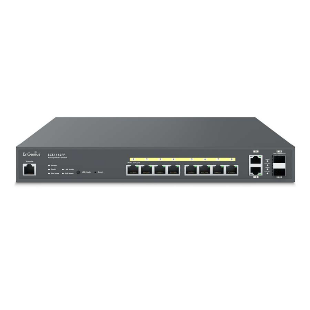 Комутатор EnGenius ECS1112FP 10xGbE+2xSFP L2+130W Cloud (557372) - фото 3