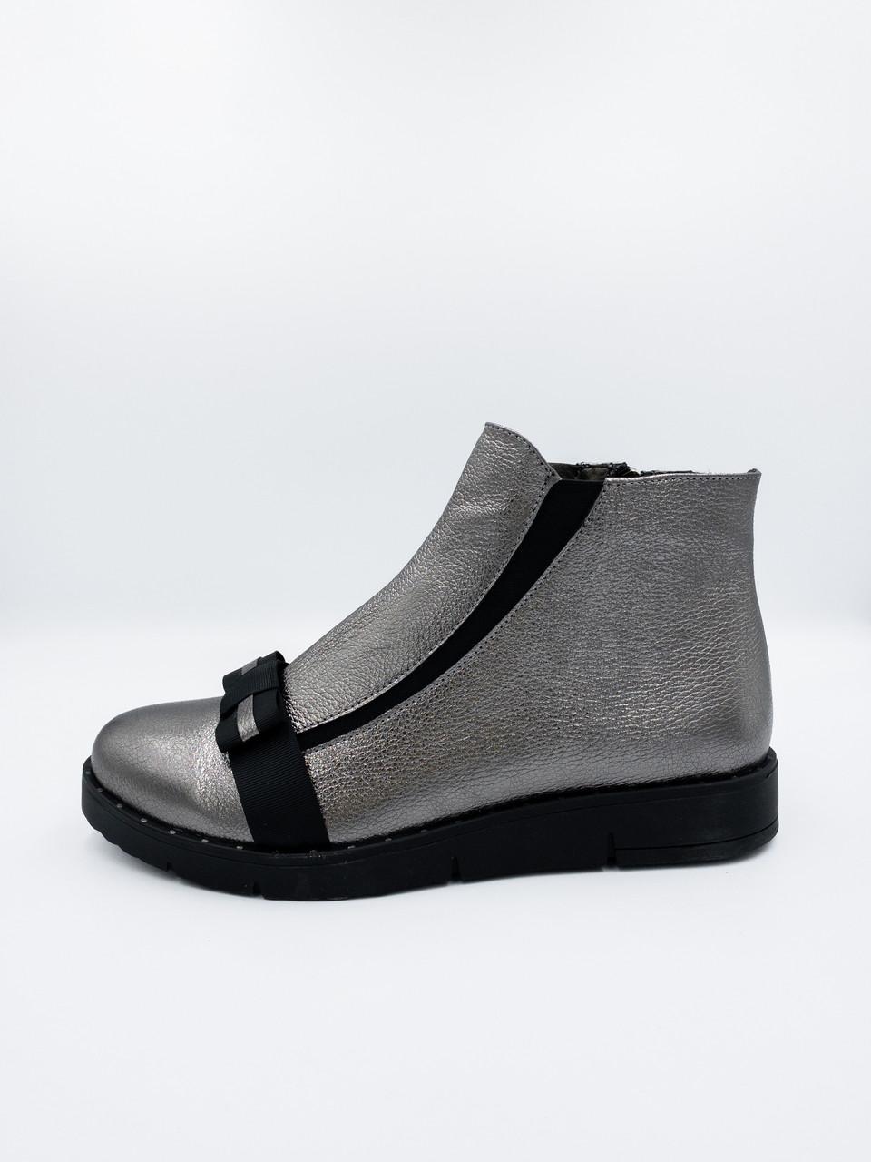 Ботинки демисезонные женские кожаные Milli р. 40 Серебряный (1126) - фото 4 Ботинки демисезонные женские кожаные Milli р. 40 Серебряный (1126) - фото 4