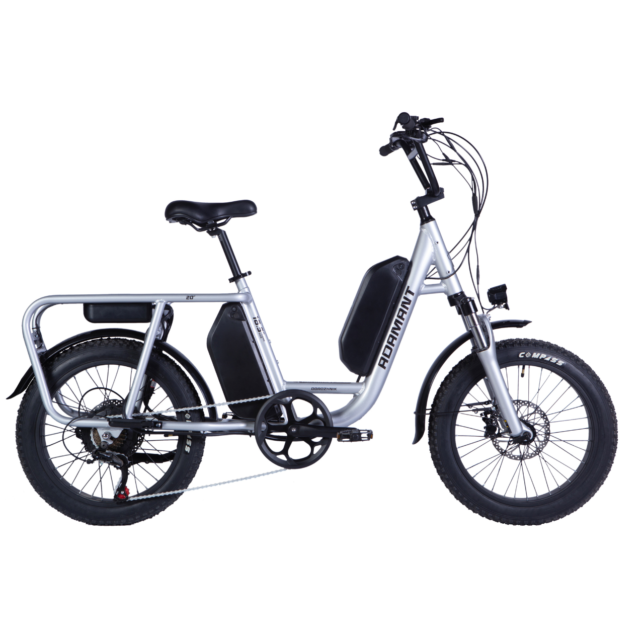 Велосипед з електроприводом AL Dorozhnik eADAMANT HDD 20" рама-18,5" 48B 17,5+12,5Ахч 1000 Вт 100 км запас ходу Сріблястий - фото 7