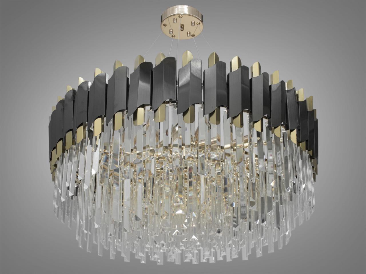 Люстра хрустальная в современном стиле 82209-800G+BK-LS на 15 ламп Золотой (1850632152) Люстра хрустальная в современном стиле 82209-800G+BK-LS на 15 ламп Золотой (1850632152)