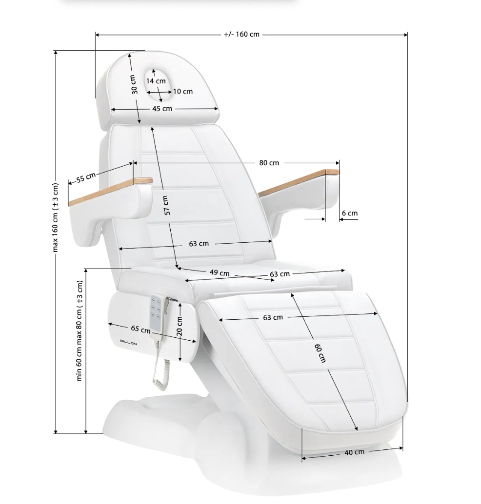 Кушетка косметологическая электрическая Azzurro Lux 273b с 3 моторами и подогревом Белый - фото 6