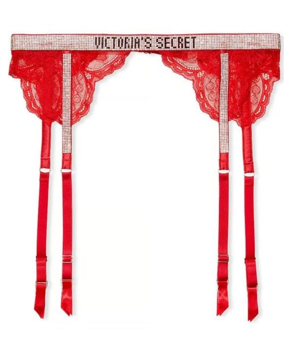 Пояс для чулок со стразами Victoria's Secret XS/S Красный (2406993978)