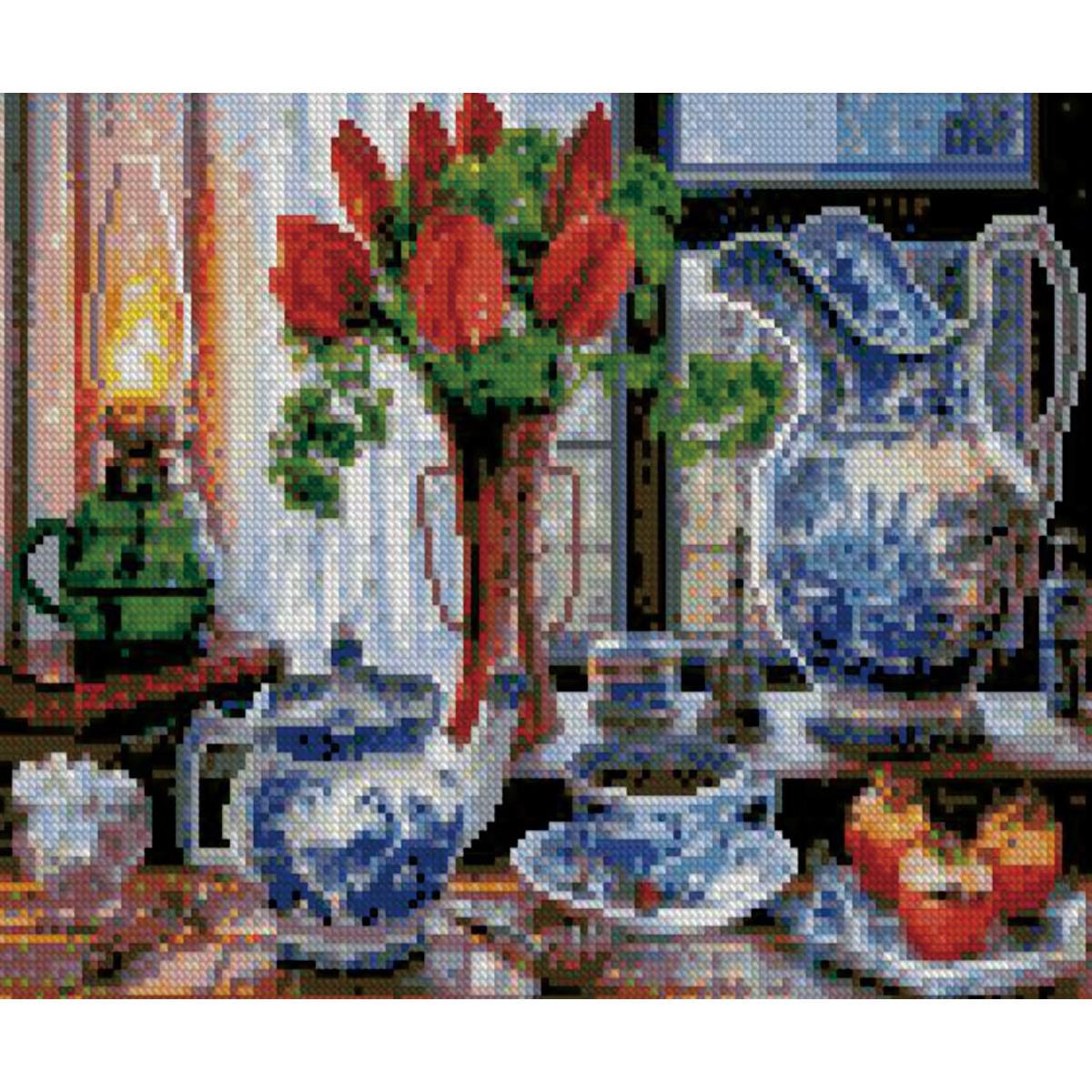 Алмазная мозаика Strateg Чайный сервиз 30х40 см (Str-HX109)