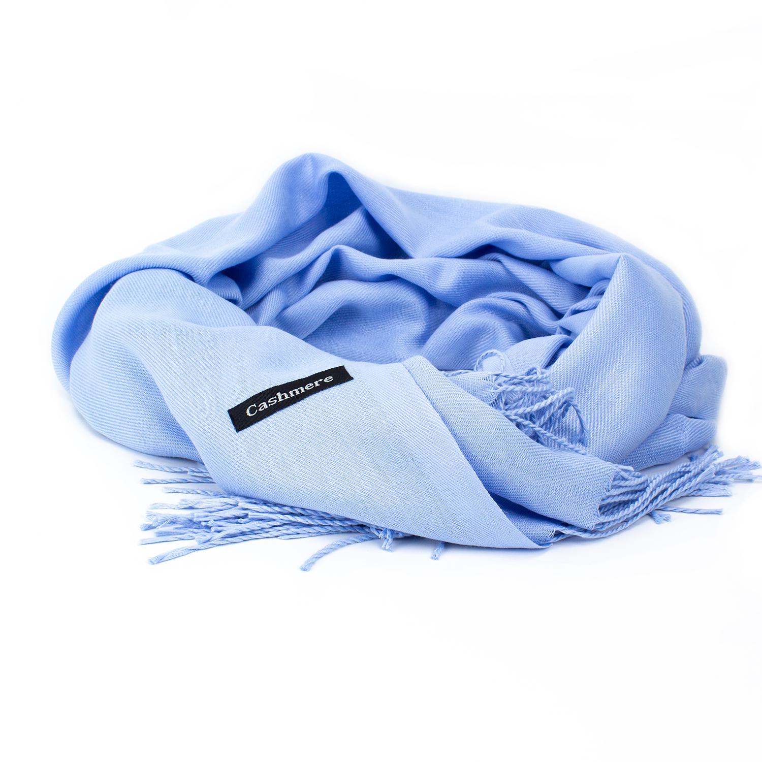 Женский кашемировый шарф Cashmere Голубой (S92009)
