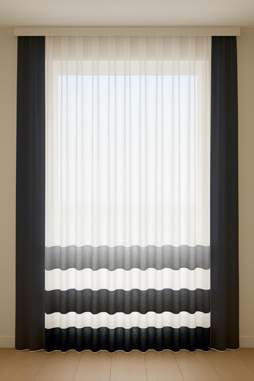 Тюль с горизонтальными полосами 500х300 см