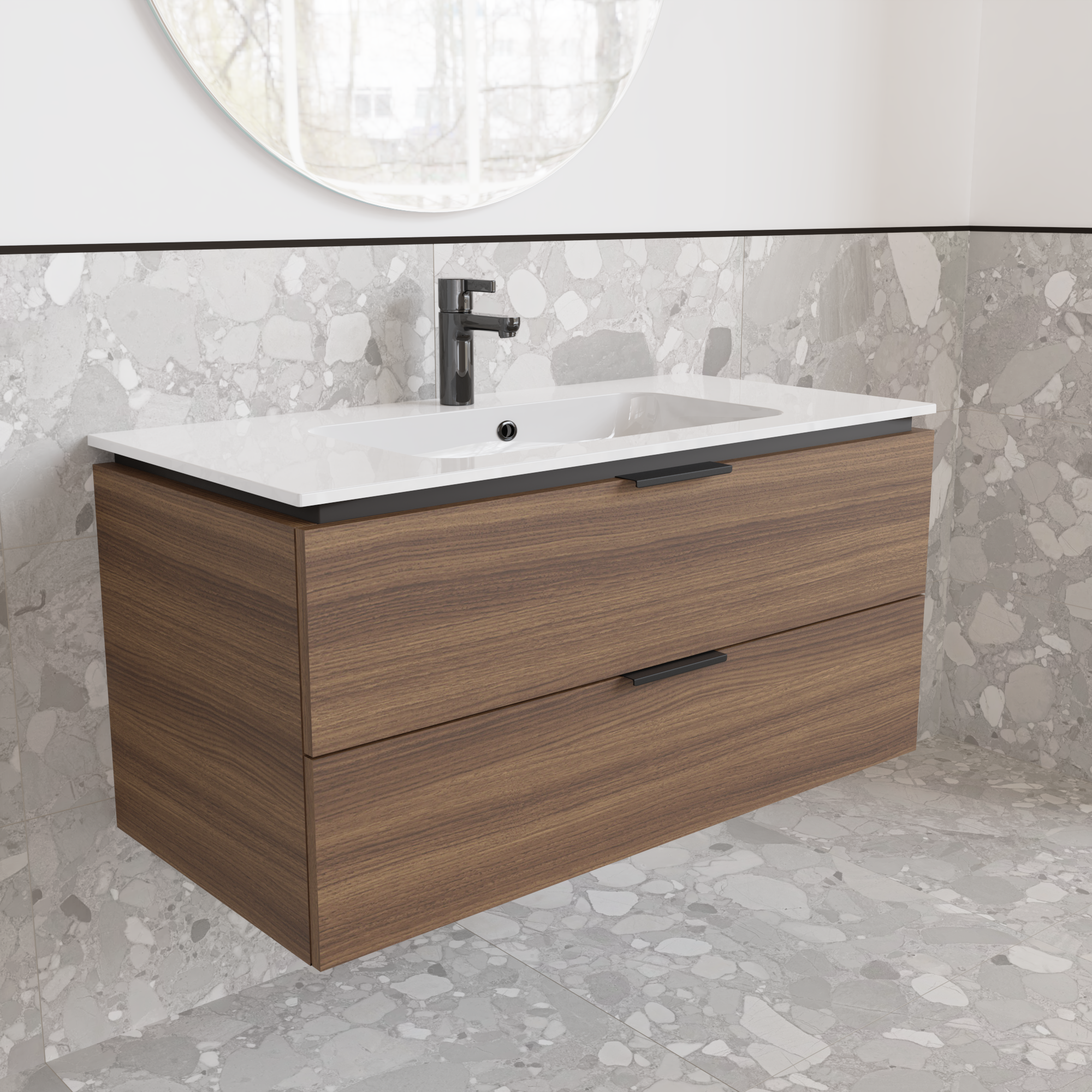 Тумба підвісна з раковиною MVK Vostok Icon 100 В2 1000х450х530 мм Горіх Франклін Тютюновий (p2100kll) - фото 2 Тумба підвісна з раковиною MVK Vostok Icon 100 В2 1000х450х530 мм Горіх Франклін Тютюновий (p2100kll) - фото 2