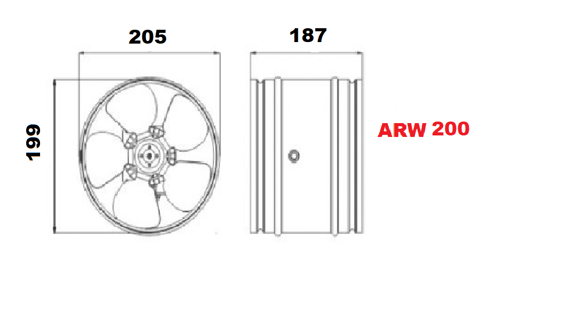 Вентилятор витяжний AirRoxy aRw 200 канальний (01-102) - фото 5