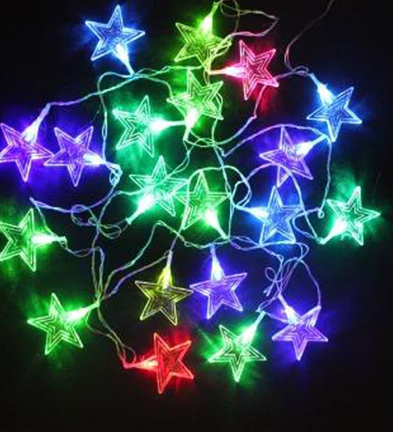 Гирлянда 20 LED Звезда большая 40 мм черный провод Мульти (47985)