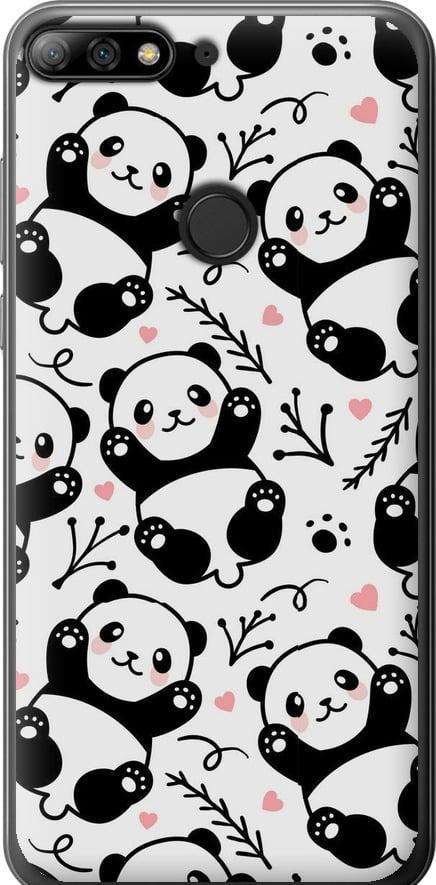Чехол на Huawei Y7 Prime 2018 Панды (4318u-1509-42517)