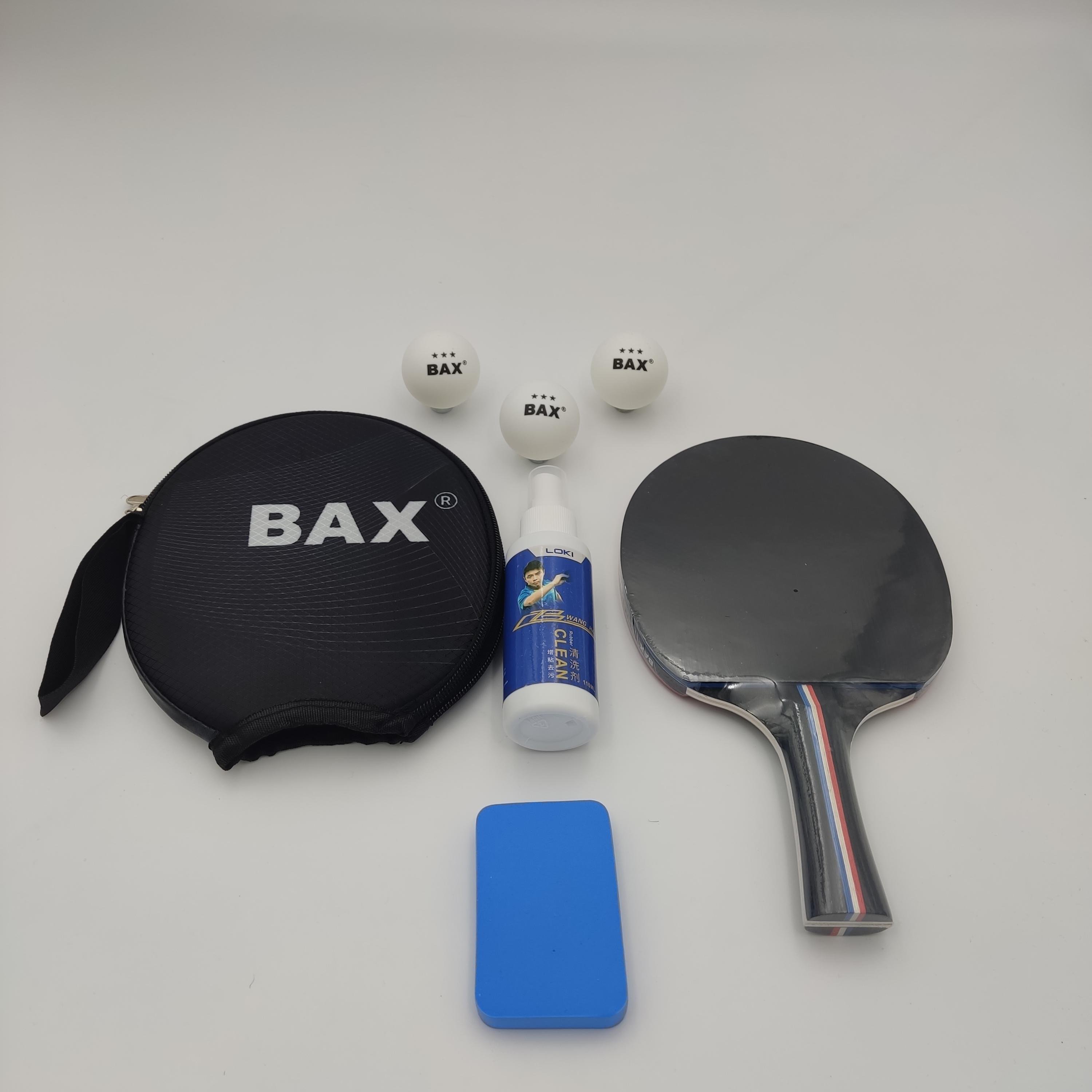 Набор для настольного тенниса Bax ракетка/мячики 3 шт./спрей для чистки ракеток Loki 110 ML/губка для чистки ракеток Loki (151308+151300+151306+151307)