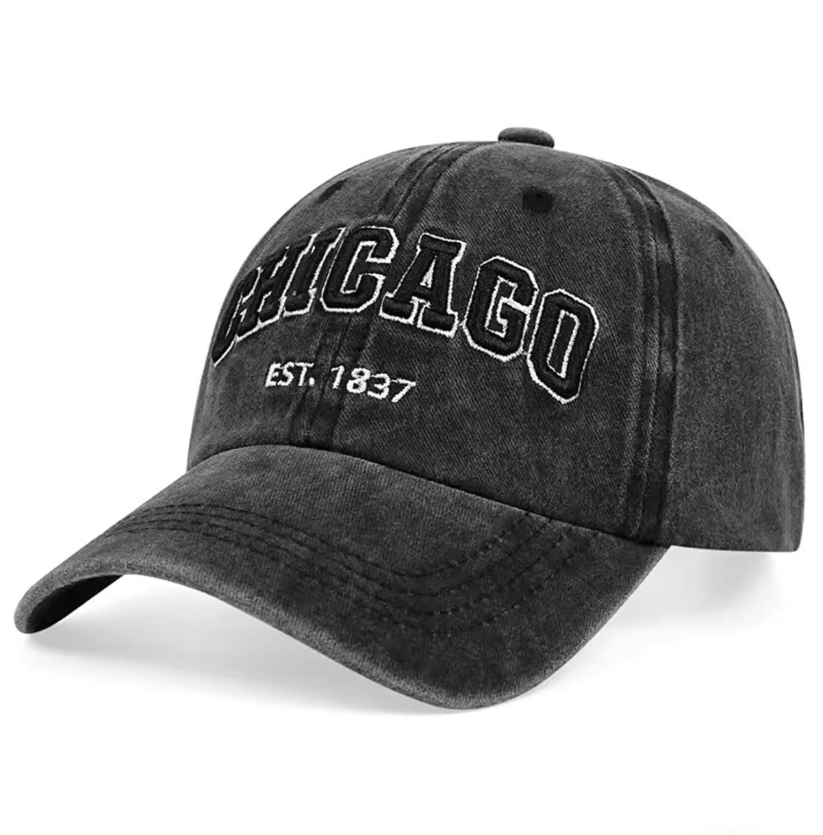 Кепка унисекс Wuke логотип Chicago 1837 с изогнутым козырьком One size Черный (B735)