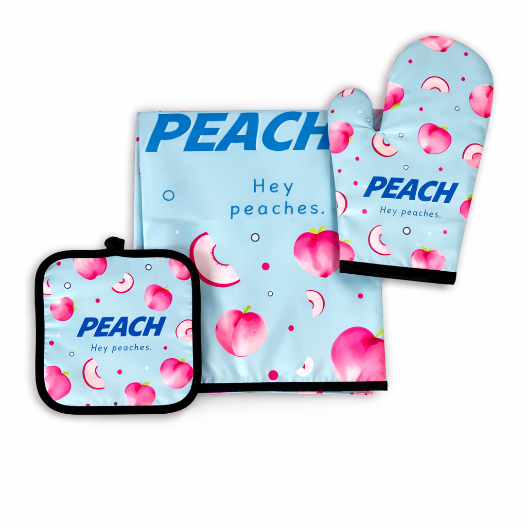 Кухонный набор Stenson R89670 Hey Peach варежка/прихватка/фартук (33087606)