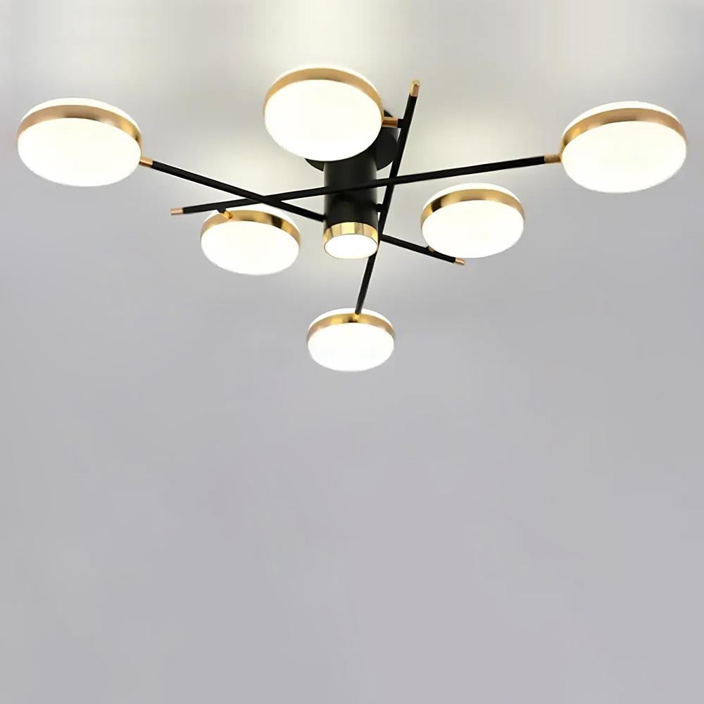 Люстра стельова світлодіодна Lighthouse SY-19500/6/1 BK/GD 118W 950х240 мм Чорний/Золотий