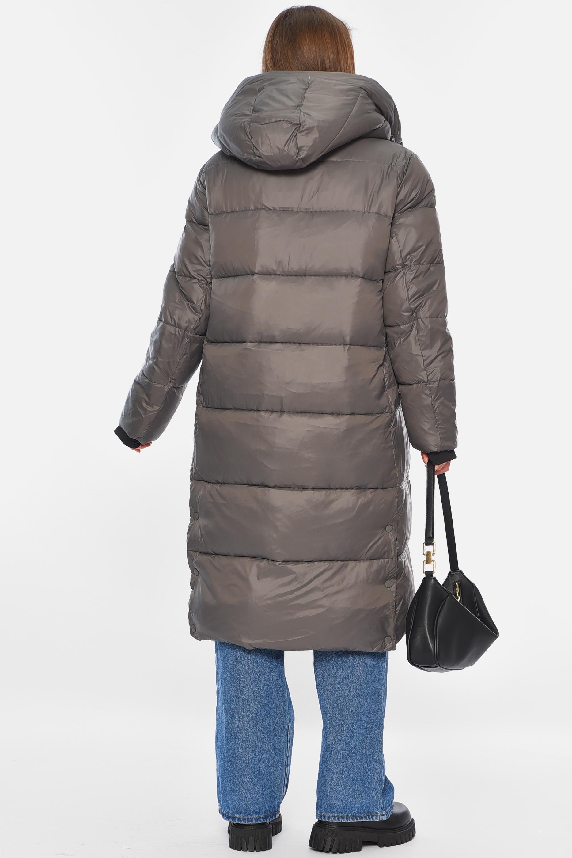 Куртка женская удлиненная еврозима M Темно-серый (195801) - фото 3 Куртка женская удлиненная еврозима M Темно-серый (195801) - фото 3