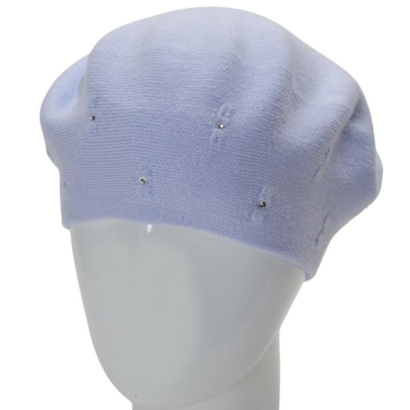 Берет женский двойной Novita Чили one size Голубой (284239)