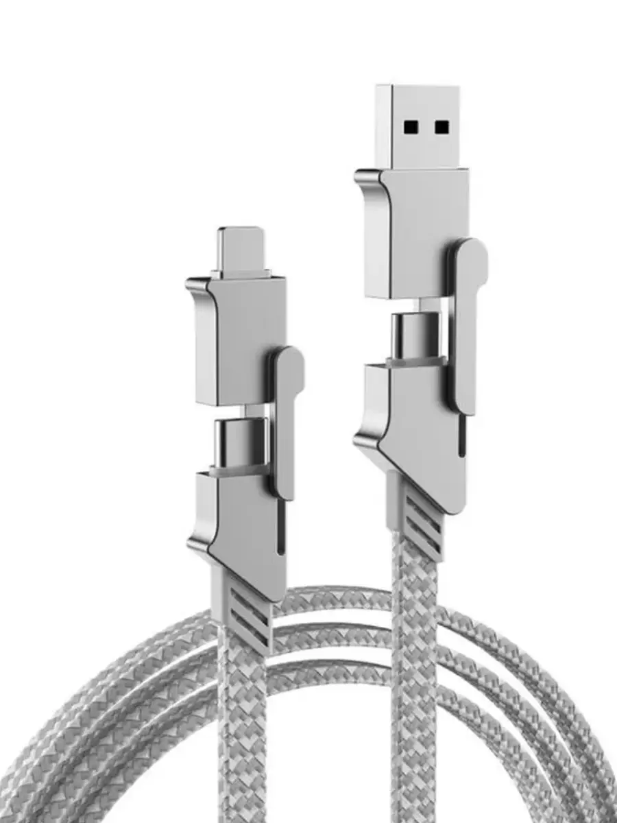 Кабель для быстрой зарядки и передачи данных 6в1 100W Серый (3713)