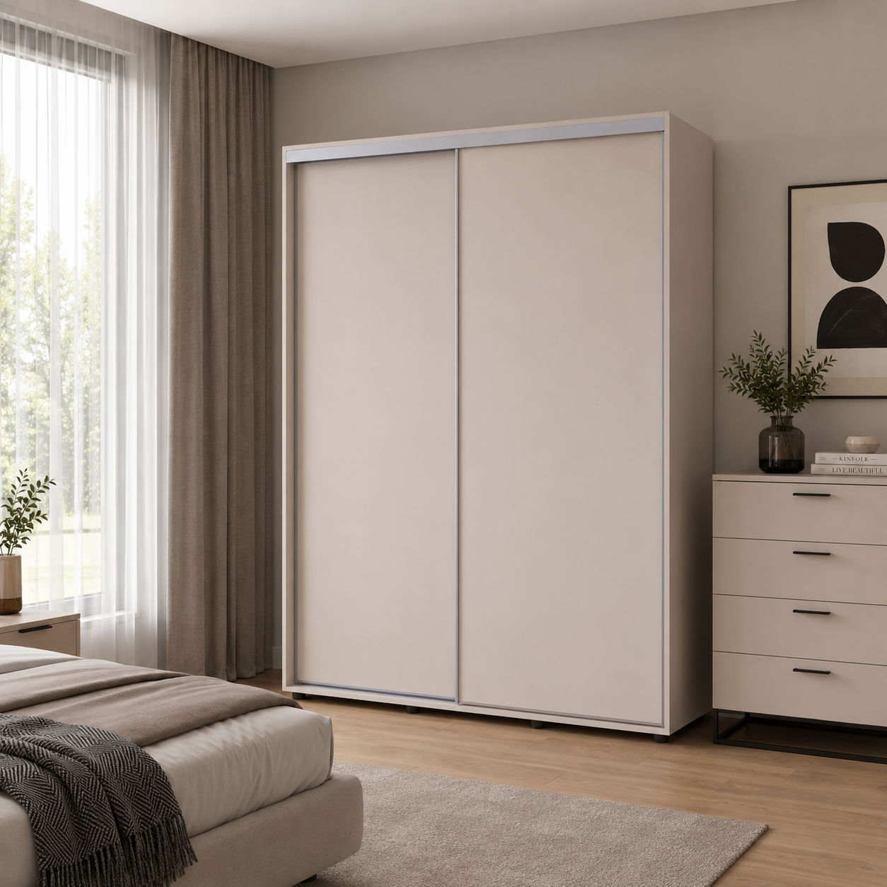 Шкаф купе Doros Сигма Слим 2 ДСП 160х45х214,4 см Кашемир (42005450)