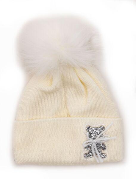 Шапка детская для девочек Соня D828 флис 46-50 см Молочный