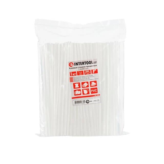 Клеєві стрижні тонкі Intertool 7,4х200 мм 1 кг Прозорий (RT-1036)
