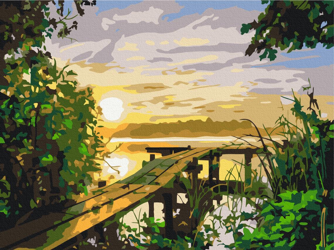 Картина за номерами Brushme Захід сонця на річці 30x40 см (RBS40457)