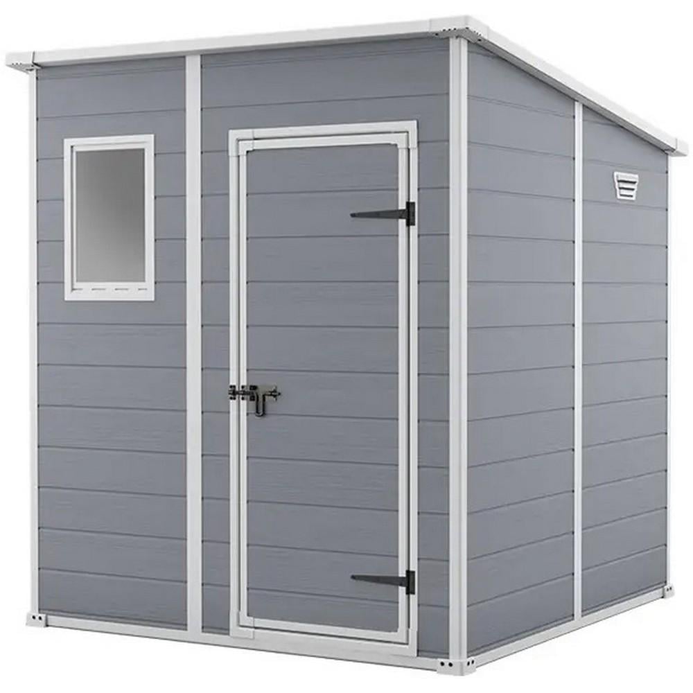 Домик садовый Keter Manor Pent 6x6 183х185 см Серый/Белый (249348)