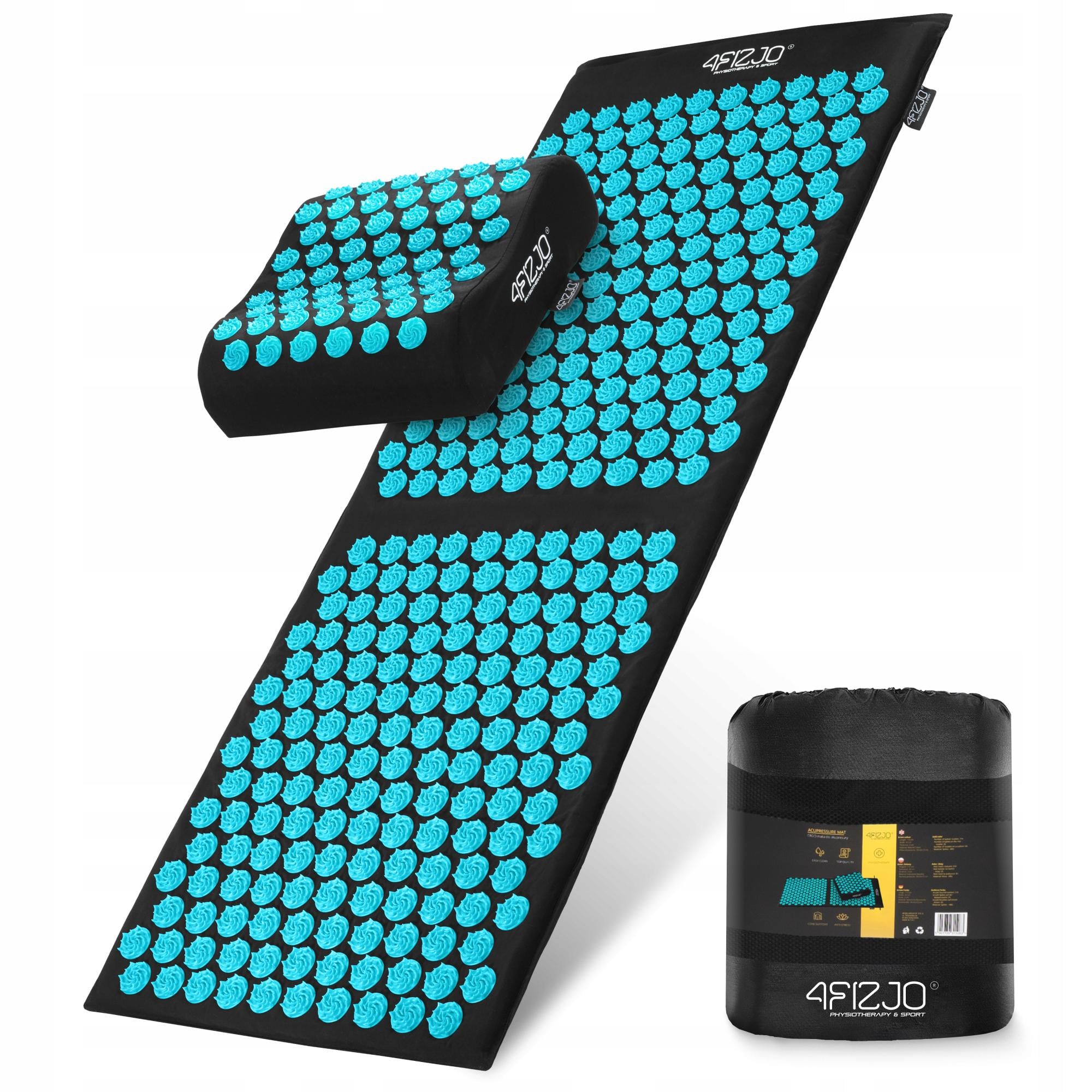 Коврик акупунктурный с подушкой 4FIZJO Ergo Mat XL Аппликатор Кузнецова Black/Blue (P-5907739313874)