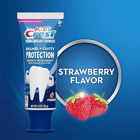 Зубна паста дитяча з фтором Crest Kids Advanced Fluoride Anticavity Strawberry Mini 24 г (.0364) - фото 3 Зубна паста дитяча з фтором Crest Kids Advanced Fluoride Anticavity Strawberry Mini 24 г (.0364) - фото 3