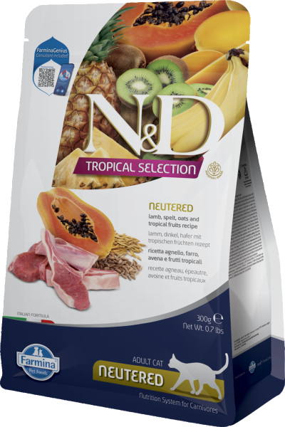 Сухий корм Farmina N&D TROPICAL SELECTION для стерилізованих котів з ягням та тропічними фруктами 10 кг (8010276042125)