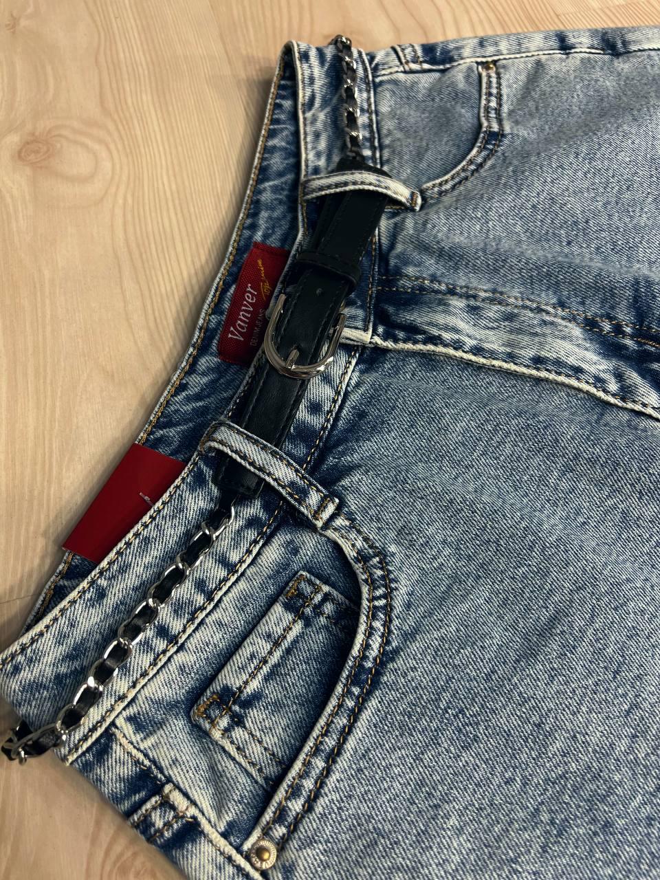 Шорты юбка женские джинсовые Vanver 8103 с бахромой короткие пояс-цепь р. 27 74 см 106 см Голубой - фото 9 Шорты юбка женские джинсовые Vanver 8103 с бахромой короткие пояс-цепь р. 27 74 см 106 см Голубой - фото 9