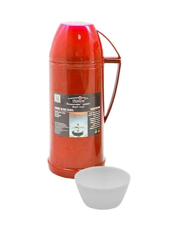 Термос Stenson MT-4578-10 со стеклянной колбой и ручкой 1 л Красный (25441645)