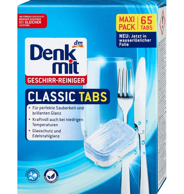 Таблетки для миття посуду Denkmit Geschirr-Reiniger з активним киснем для посудомийних машин 65 шт.